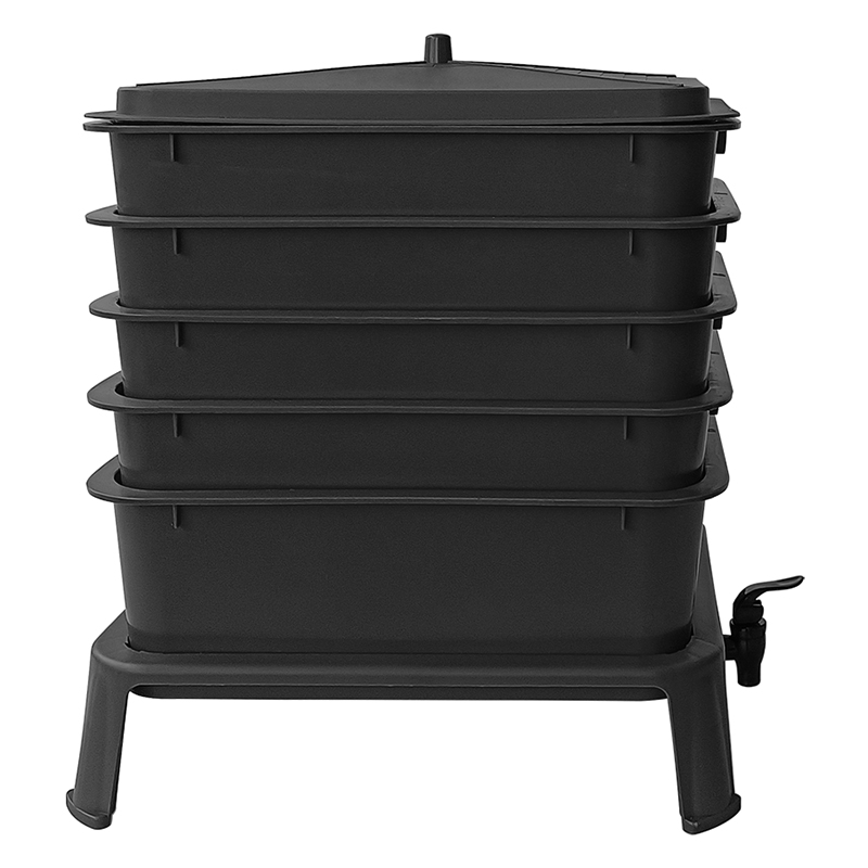 頑丈な50L 5段式ワームファームコンポスター 室内/屋外用 - Heavy Equipment Bucket のレビューと価格