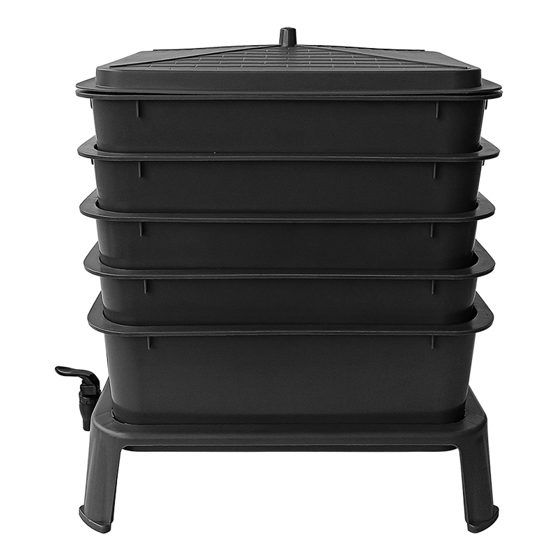 頑丈な50L 5段式ワームファームコンポスター 室内/屋外用 - Heavy Equipment Bucket のレビューと価格