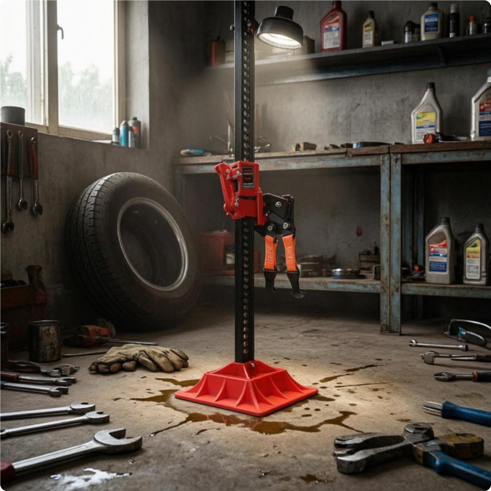 床用ジャッキ用、頑丈な昇降サポート、滑り止め加工を施した赤い - Heavy Equipment Lift のレビューと価格