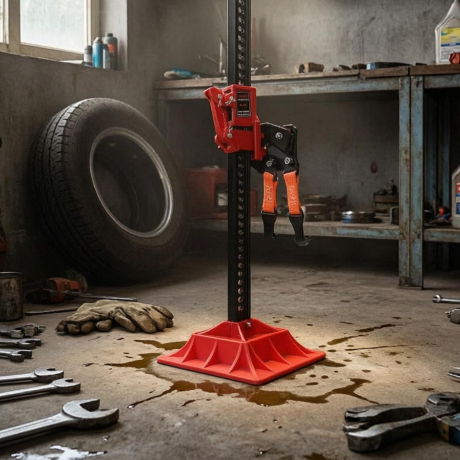床用ジャッキ用、頑丈な昇降サポート、滑り止め加工を施した赤い - Heavy Equipment Lift のレビューと価格