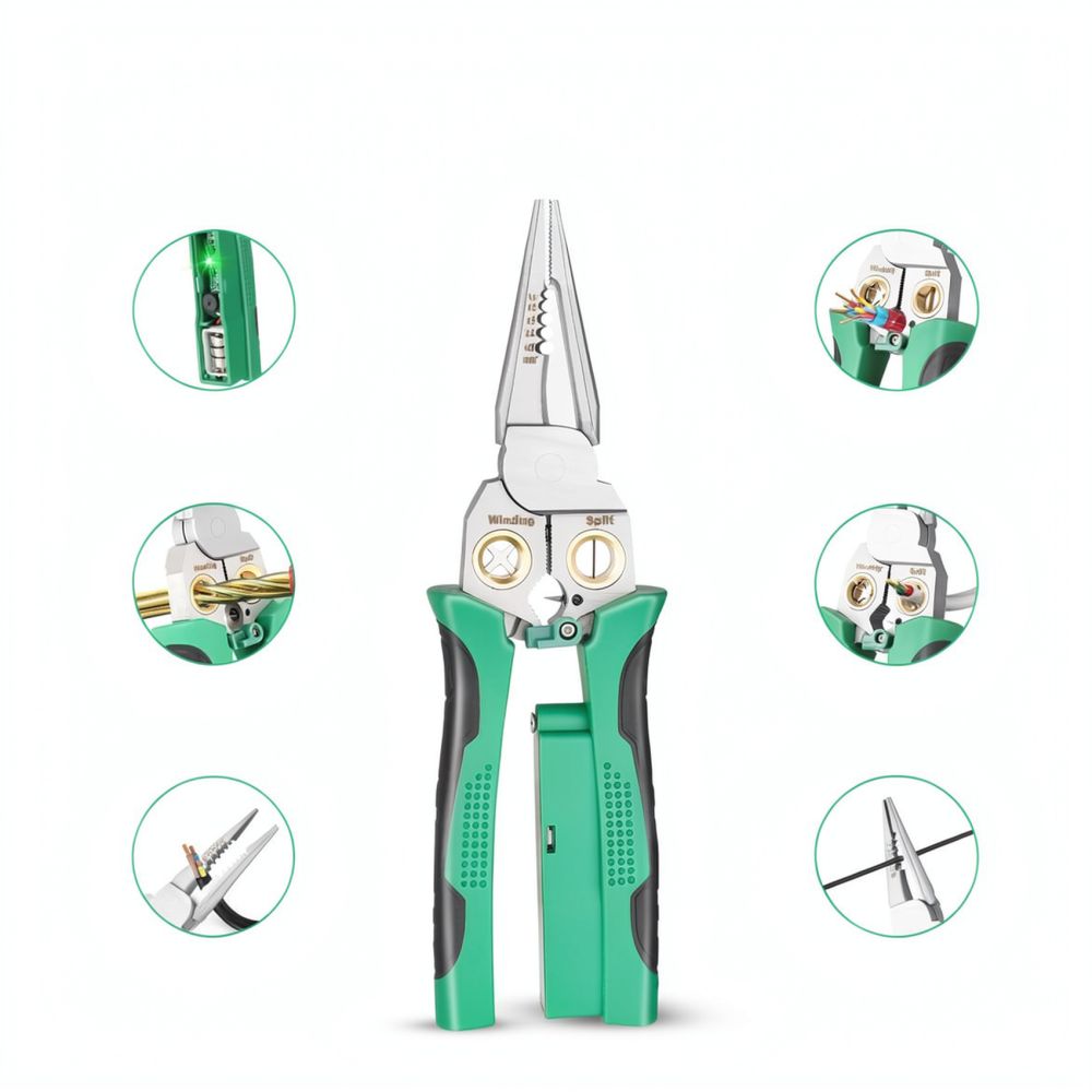 精密8-in-1ワイヤーストリッパー兼ペンチ。電気工事用、多 - Heavy Equipment Electrician のレビューと価格